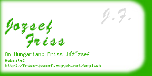 jozsef friss business card